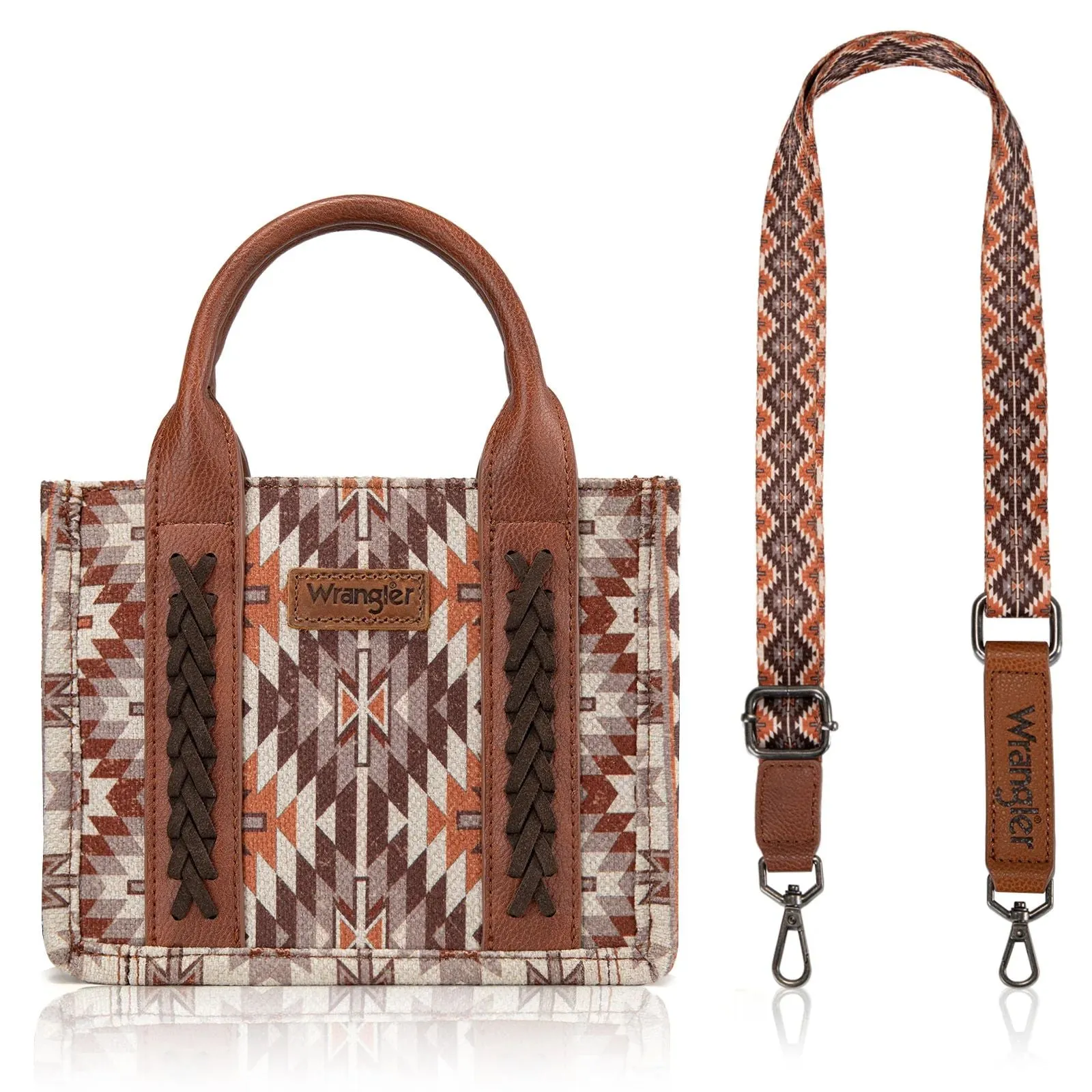 Wrangler MINI Southwestern Pattern Dual Sided Print Tote or Crossbody