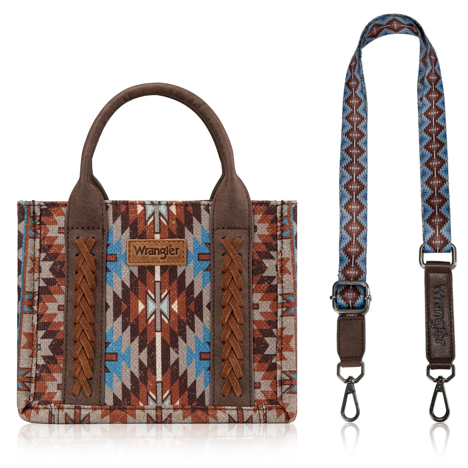 Wrangler MINI Southwestern Pattern Dual Sided Print Tote or Crossbody