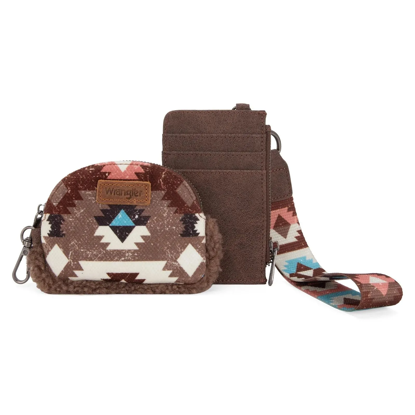 Wrangler Sherpa Southwestern Art Print Dual Pouch Wristlets
