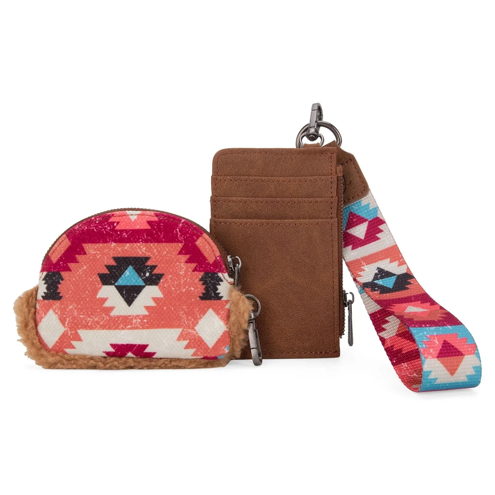Wrangler Sherpa Southwestern Art Print Dual Pouch Wristlets