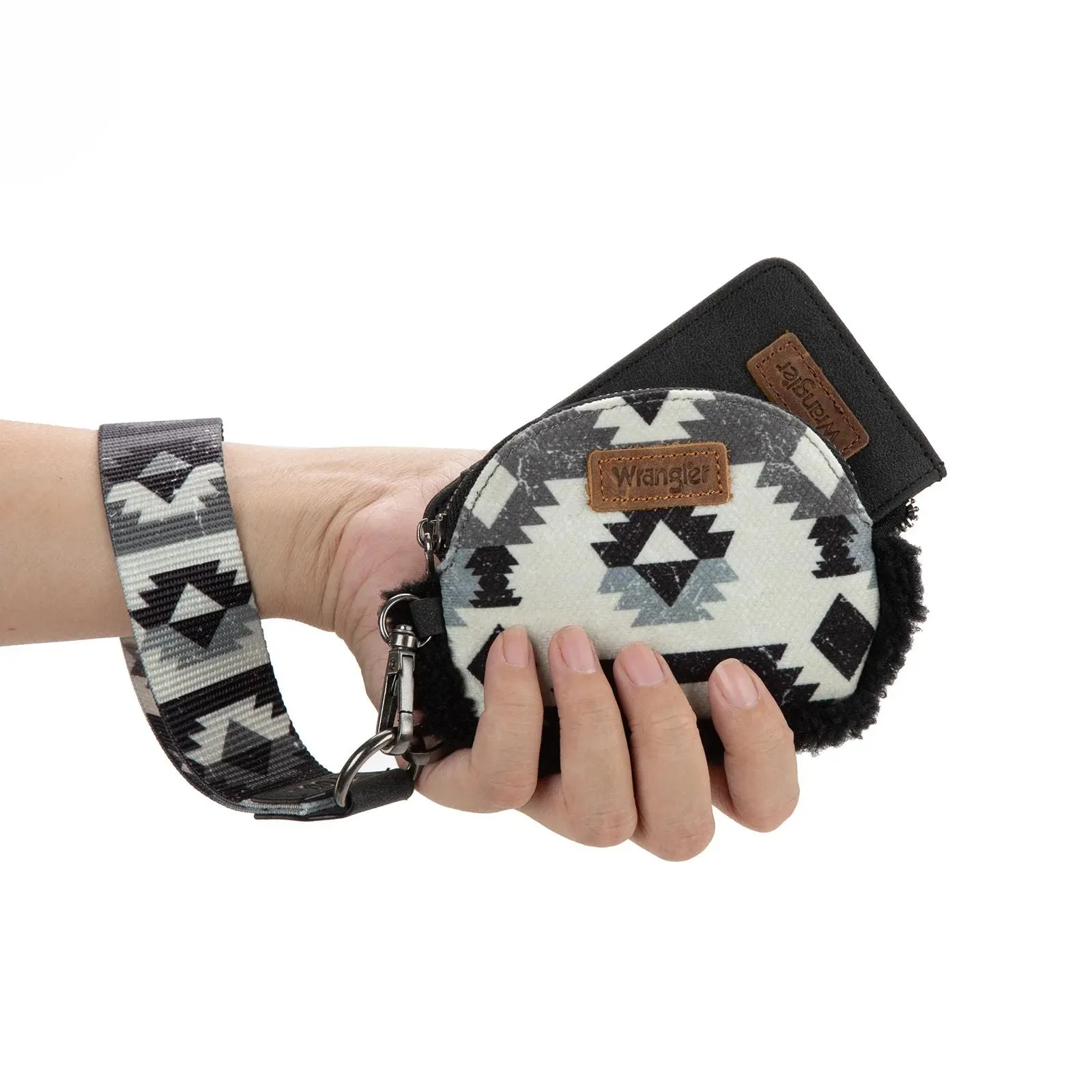 Wrangler Sherpa Southwestern Art Print Dual Pouch Wristlets