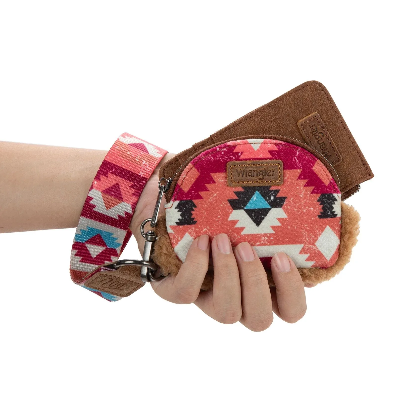 Wrangler Sherpa Southwestern Art Print Dual Pouch Wristlets