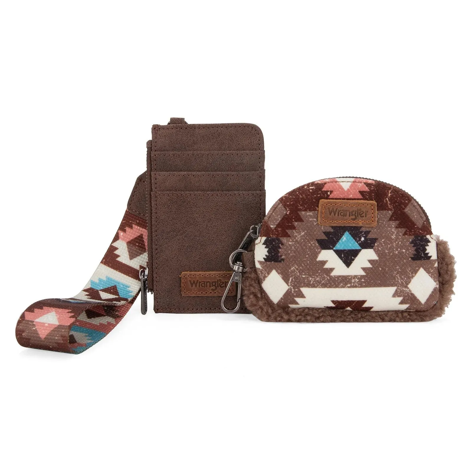 Wrangler Sherpa Southwestern Art Print Dual Pouch Wristlets