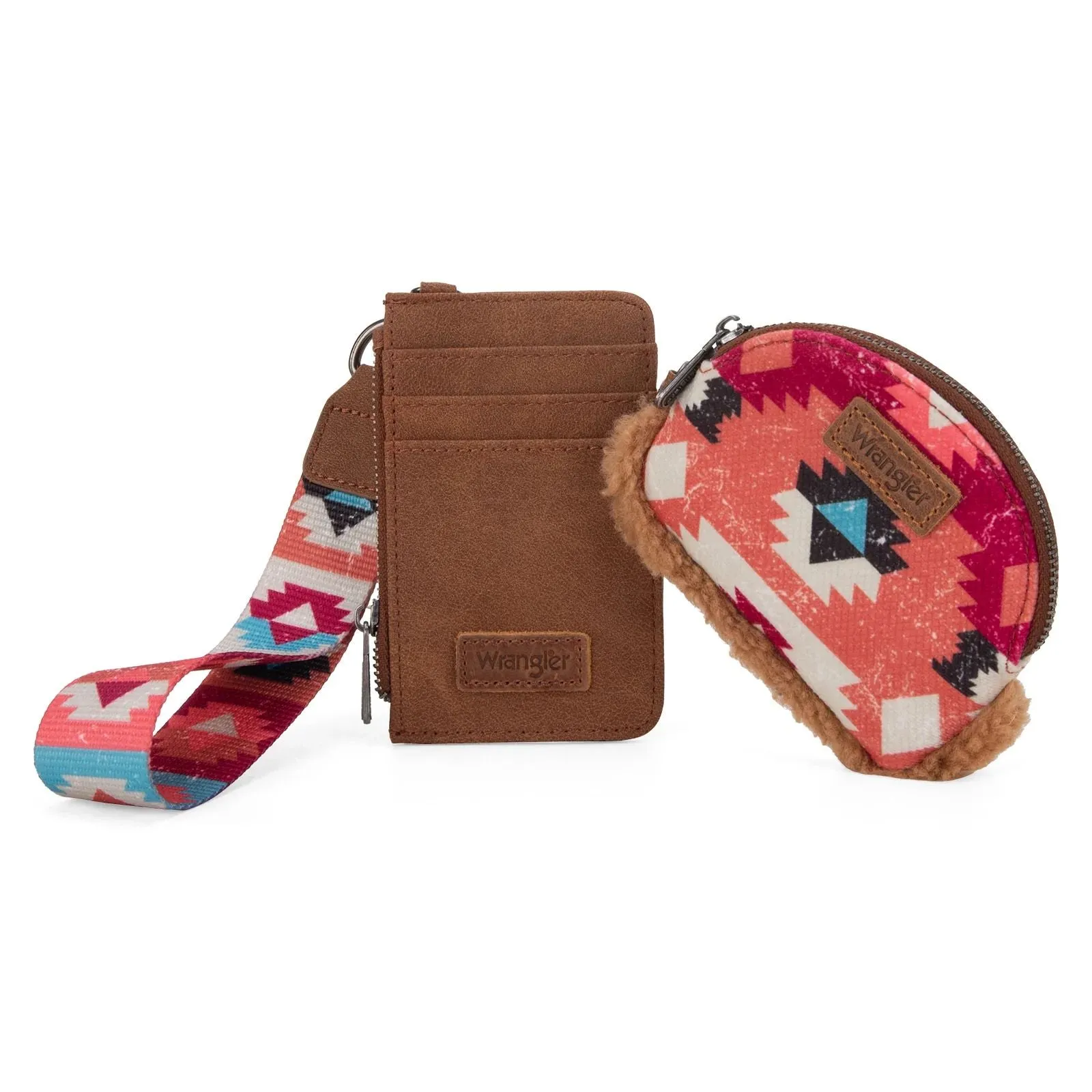 Wrangler Sherpa Southwestern Art Print Dual Pouch Wristlets