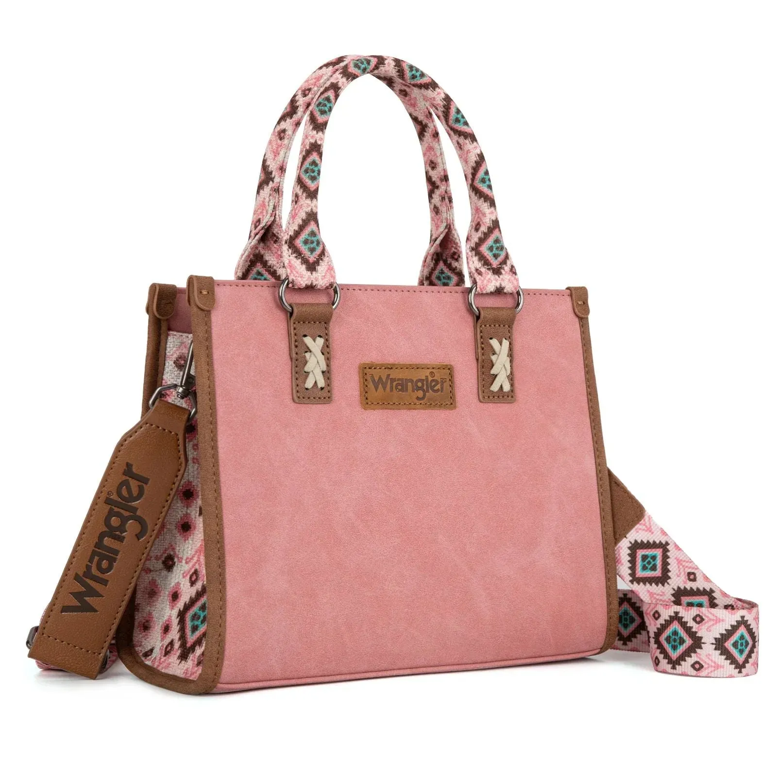Wrangler Solid Aztec Print Crossbody Tote