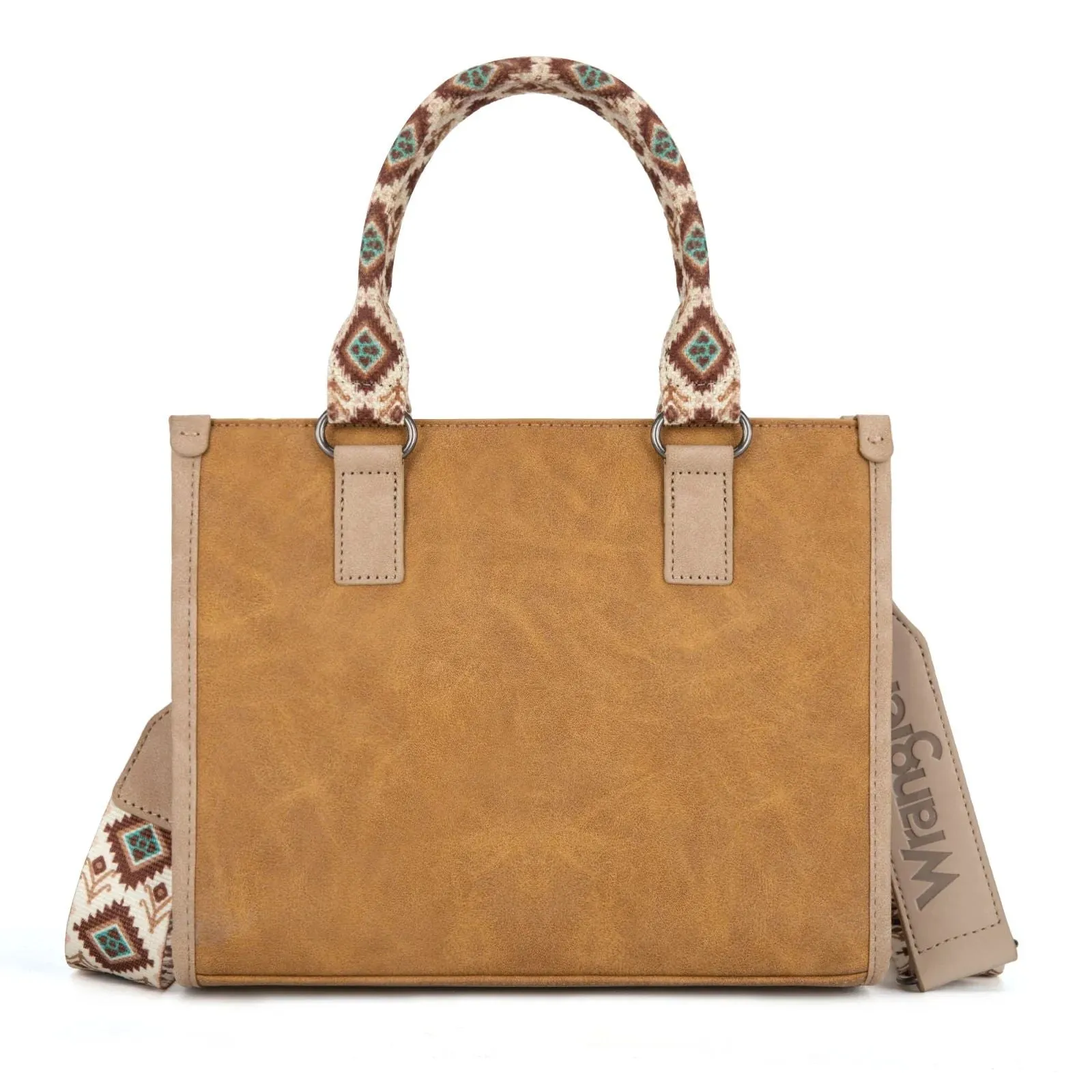 Wrangler Solid Aztec Print Crossbody Tote