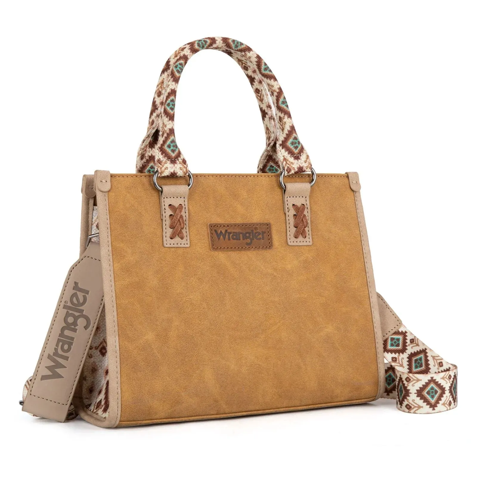 Wrangler Solid Aztec Print Crossbody Tote