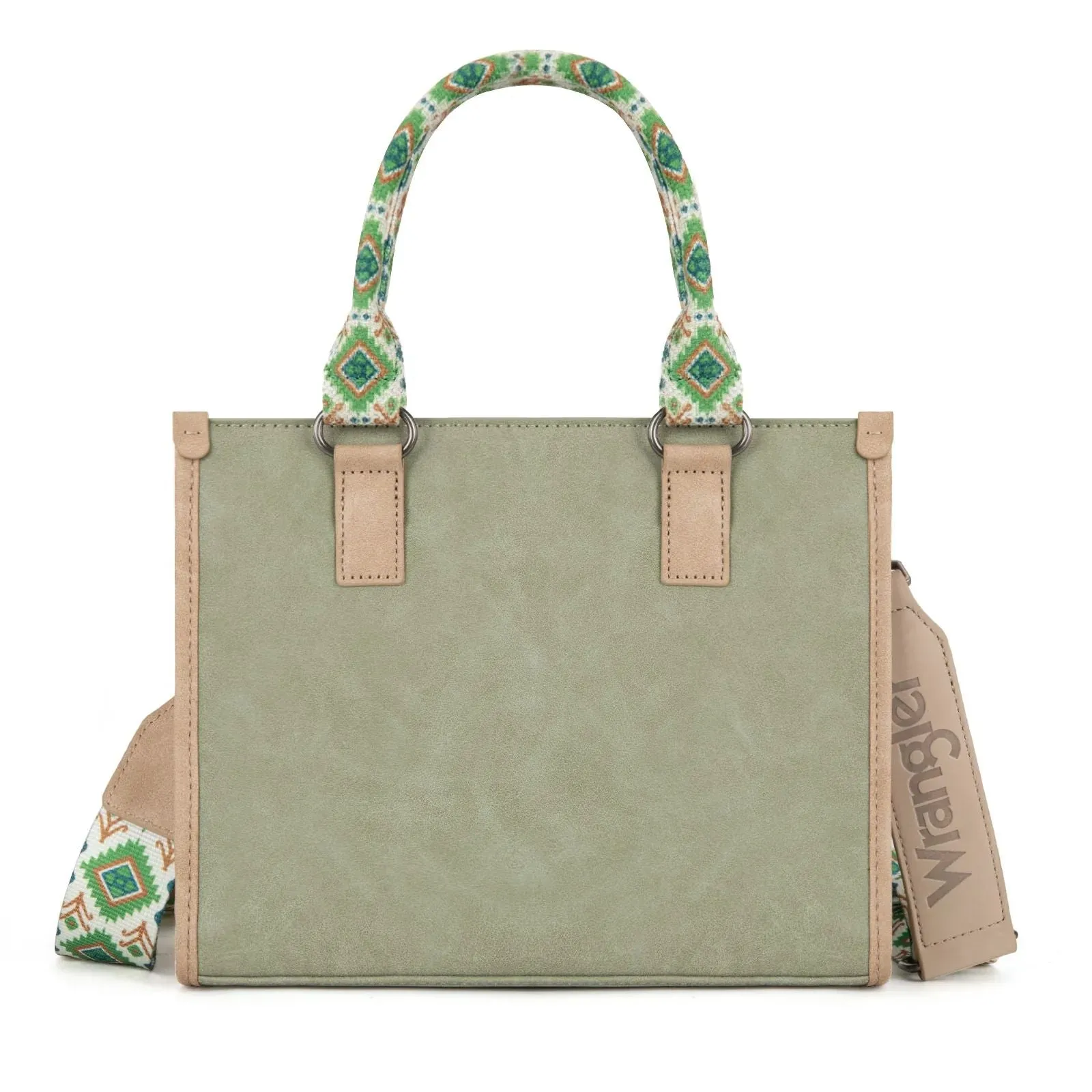 Wrangler Solid Aztec Print Crossbody Tote
