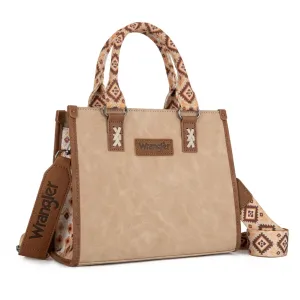 Wrangler Solid Aztec Print Crossbody Tote