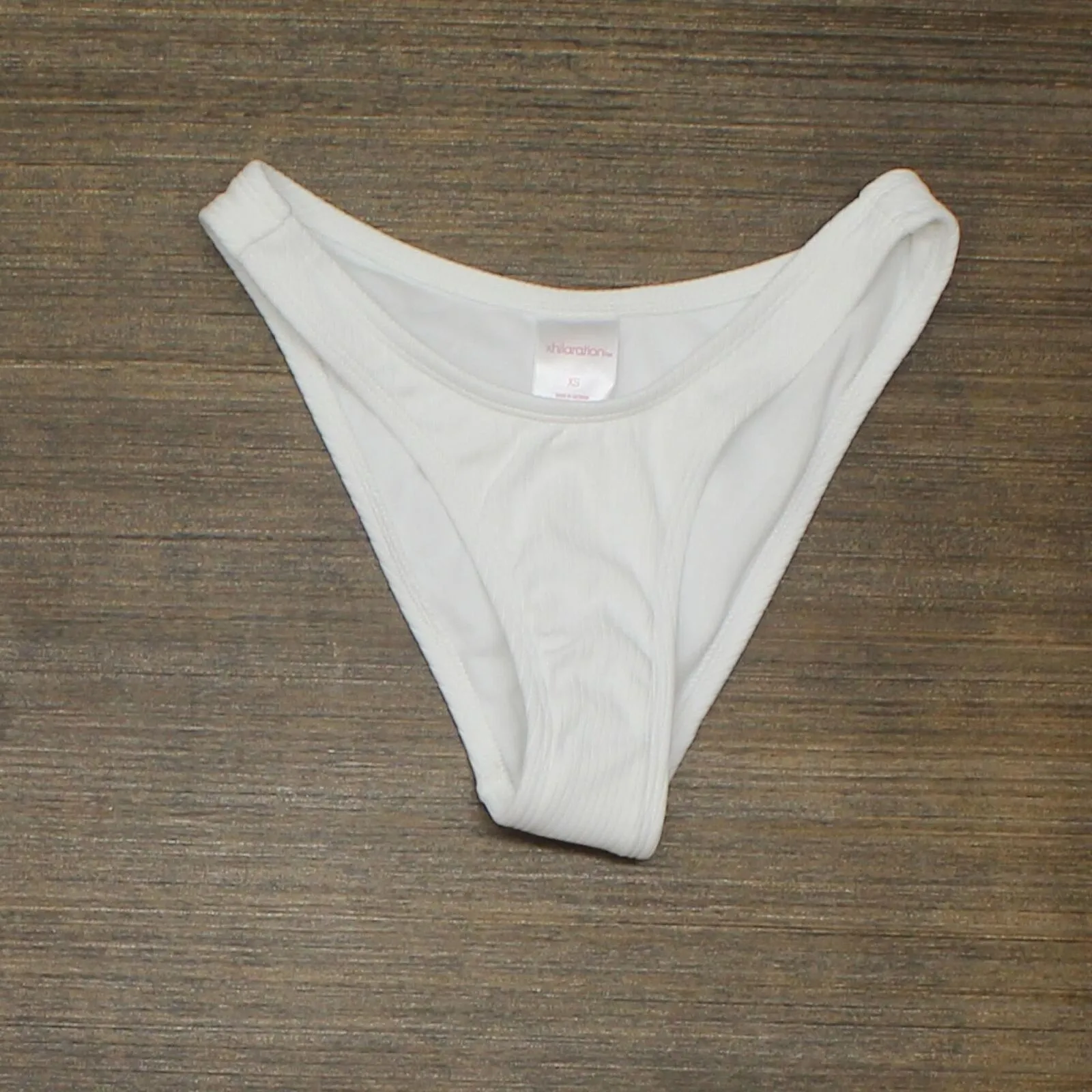 Xhilaration Womens Ribbed Lined High Leg Bikini Swim Bottom White XS
