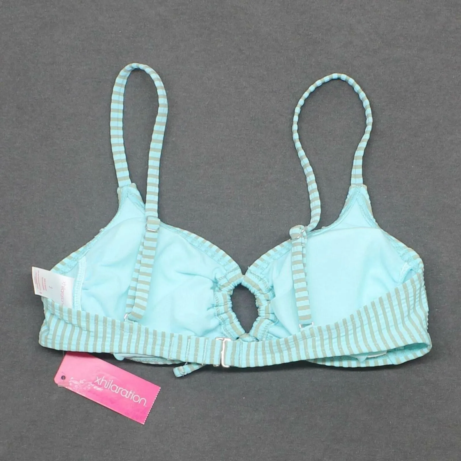 Xhilaration Women's Seersucker Front Loop Bralette Bikini Top