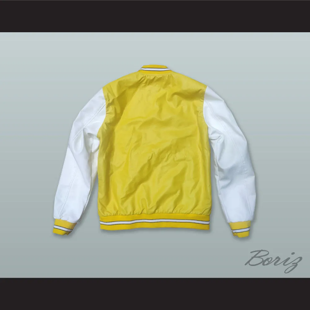 Yellow and White Lab Leather Varsity Letterman Jacket 2
