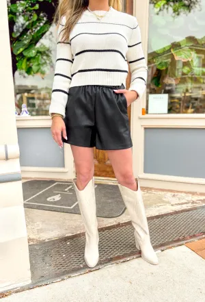 Z SUPPLY Tia Faux Leather Short