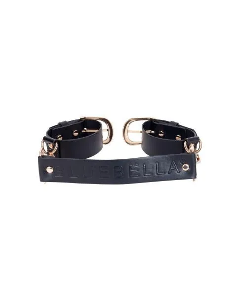 Zadie Faux Leather Cuffs - Black/Gold -