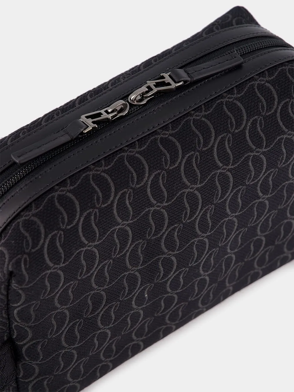 Zip N Flap Logo Jacquard Pouch